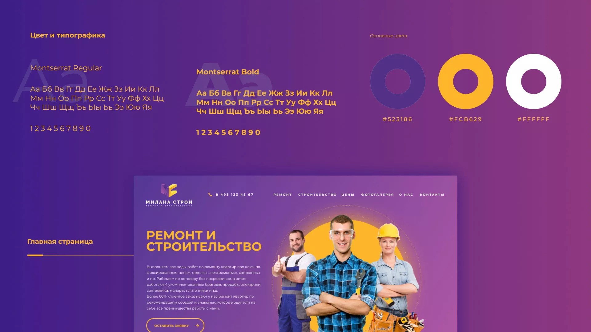 Разработка сайта строительной компании «Милана-Строй» в Голицыно