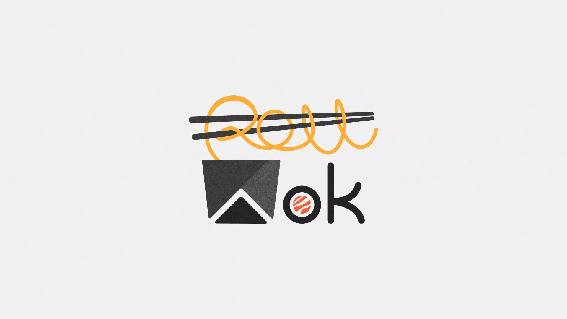Разработка логотипа суши-бара «Roll Wok Club» в Голицыно
